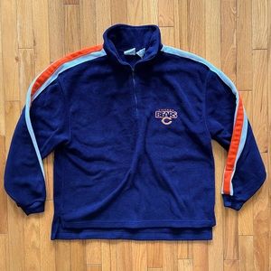VTG Chicago Bears Edge Pullover Fleece NFL Y2K Striped Stitched Logo Comfy Warm